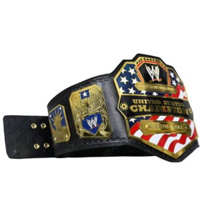Adult Size WWE United States Championship Title Belt 2mm Brass Metal Plates Genuine Leather Custom Nameplate Wrestling Champion - Product Image 1