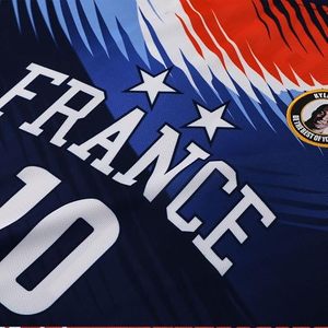 Camiseta de Fútbol de Francia para Hombre, Manga Corta, Cuello Redondo, Sublimada, 100% Poliéster, Transpirable, Corte Regular, Ropa para Adultos - Product Image 3