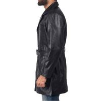 Manteau en cuir noir Jordan pour homme, qualité supérieure, élégant, vêtement d'hiver durable, vêtement d'extérieur tendance, design moderne, long manteau