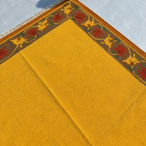 Alfombra Kilim de Lana Hecha a Mano, Color Amarillo, Borde Abstracto, Tejido Plano, Ecológica, Apta para Mascotas, Alfombra Tradicional para Sala de Estar - Product Image 5