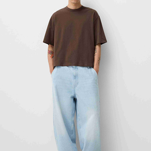 Camiseta Extra Grande de Cuello Redondo y Hombros Caídos, Antiarrugas, de Algodón, Corte Cuadrado para Hombre, a Precio Accesible - Product Image 4