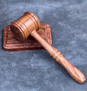 Handcrafted Custom Head Polished <b>Wooden</b> Gavel Sound <b>Block</b> Set Perfect Gift for Lawyers Courtroom Decor Legal Office Accessories - Product Image 1