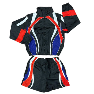 Custom Men's Summer Casual Printed Breathable Two-Piece Zipper Track Suit Polyester Windbreaker Jogger Jacket Short <b>Set</b> - Product Image 6