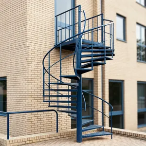 Escalier en spirale moderne en acier avec rampe métallique durable, design intérieur pour appartement, villa, maison, bureau - Product Image 3