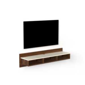 Mueble de TV Moderno para Sala de Estar, Color Marrón Arce y Beige, con Estantes de Almacenamiento, Modelo Reynold - Product Image 1