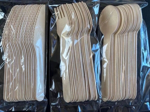 Juego de Cubiertos Desechables de Bambú al por Mayor, Cuchillo, Cuchara, Tenedor, Ecológicos para Comida Rápida, Cocina, Hotel, Camping, OEM, Marca Privada - Product Image 3