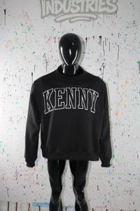KENNY BLACK Sweat-shirt à col montant 100% NOIR Broderie appliquée Sweat-shirt à col large URBAN PRODUCTIONS - Product Image 2