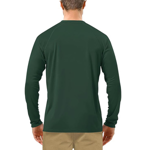 T-shirt à manches longues pour homme de haute qualité, mélange polyester/coton, tissu tricoté, coupe ajustée, respirant, logo personnalisé - Product Image 4