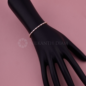 สร้อยข้อมือเพชรทรงเหลี่ยมสำหรับเทนนิสที่ปลูกในห้องแล็บทรงกลมหรูหราขนาด10K 14K 18K สร้อยข้อมือเพชรเส้นสีทองของขวัญสำหรับเธอ - Product Image 3