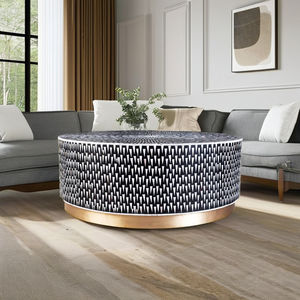 Muebles elegantes para el hogar y la Oficina, mesa central con incrustaciones de hueso negro bellamente detallada, marco de madera dura resistente, decorativo de precisión - Product Image 2