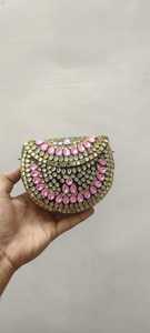 Handcrafted Metal Mosaic <b>Clutch</b> Bag Crystal Embellished Evening Purse Luxury Party <b>Wedding</b> Handbag - Product Image 3