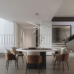 Lampadario LED Moderno da 48 Pollici con Finitura Metallica Elegante, Design Geometrico a 3 Bracci, Regolabile per Sala da Pranzo, Soggiorno, Ufficio - Product Image 4