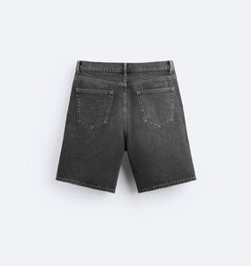 Shorts en jean vintage Y2K pour hommes, coupe droite mi-longue, style streetwear, ajustement ample, décontracté, avec ceinture, respirant, été, logo personnalisé, fournisseur en gros - Product Image 2
