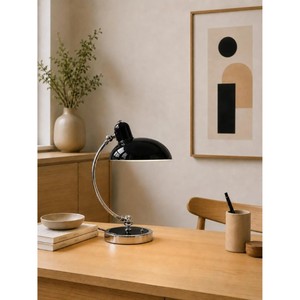 Industrial Metal Desk Lamp With Green Dome <b>Shade</b> And Chrome Base For Indoor <b>Lighting</b> - Product Image 5