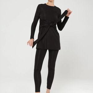 Plus Size Solid Front Logo Breathable Low MOQ Clothing Designs OEM ODM Custom Burkini <b>3</b>-<b>Piece</b> Set High Quality Muslim <b>Swimwear</b> - Product Image 1