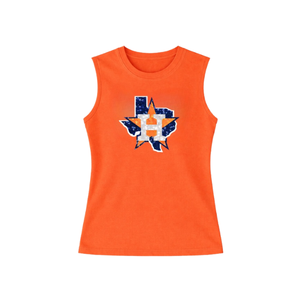 Ready to Ship American Baseball Cotton Summer Short Patchwork Front <b>Sequin</b> Embroidery Breathable Casual Game Day Tank <b>Top</b> - Product Image 3