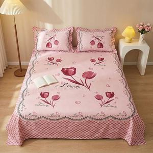 Draps de lit vintage en coton imprimé à fleurs, tissu grossier double couche, vente en gros, fournisseur et fabricant - Product Image 5