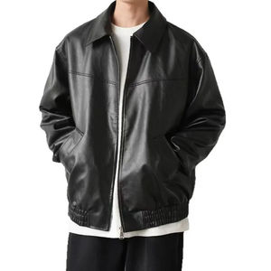 Chaqueta Bomber Unisex de Cuero Genuino 100%, Roja, Manga Larga, con Logotipo Frontal, Impermeable y Resistente al Viento, Nueva Llegada - Product Image 5