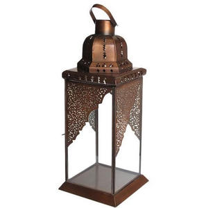 Designer Iron Candle Lantern with Vintage Inspired <b>Frame</b> and Heat Resistant Powder Coating - Product Image 2