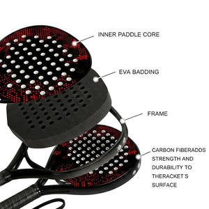Raquette de padel de qualité supérieure OEM, fibre de carbone tissée 3K 12K 18K, noyau en mousse EVA, légère, ergonomique, design personnalisé - Product Image 4