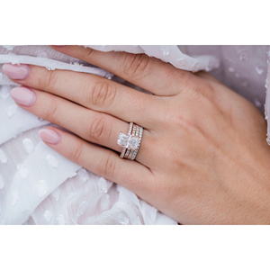 แหวนนิ้วดีไซน์เนอร์สุดพิเศษสำหรับผู้หญิง ชุบทอง 14K ประดับเพชรทรง Asscher แหวนหมั้นแบบฝังเพชรทรงเรขาคณิตคลาสสิก - Product Image 3