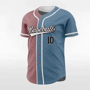 Camiseta de Béisbol Unisex de Manga Corta con Diseño de Bloques de Color, Transpirable, de Poliéster, con Botones al Frente, Número 10 Impreso, Corte Regular para Adultos - Product Image 1