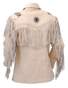Retro Country Style <b>Mens</b> Leather <b>Coat</b> with <b>Long</b> Tassels Handcrafted Cowboy Apparel for Rodeo and Western Fashion <b>Men's</b> Jackets - Product Image 2