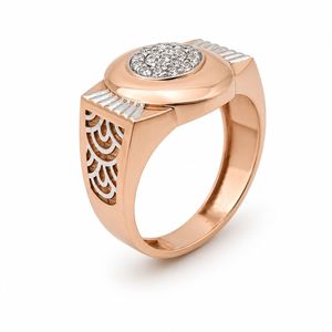 Rose Gold Tone Oval Signet <b>Ring</b> <b>Crystal</b> Rhinestone Accent Alloy Jewelry for Gift Party - Product Image 2