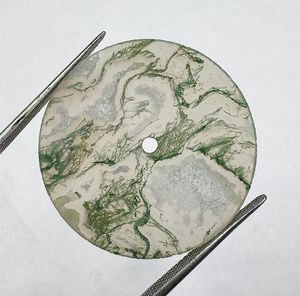 Natural Moss agate White Flat Cut Watch Dial 28.5 mm Round 0.60mm Thickness One-Sided Polished <b>Face</b> (<b>Gems</b> & Stones) - Product Image 1