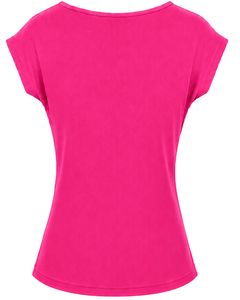 Customized Hot Pink Women Casual T Shirt Floral <b>Ring</b> Neck Short Sleeve Summer Fashion Soft <b>Stretch</b> Ladies Tee Blouse Top Wear - Product Image 2