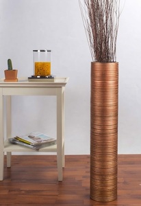 Antique Metal Flower <b>Vase</b> Vintage Decorative <b>Vases</b> For Artificial Flowers Home Office Table Centerpiece - Product Image 5