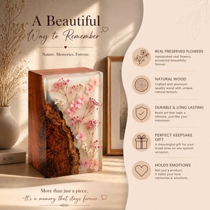Personalized Eco-Friendly Durable Cremation Urn <b>for</b> Human <b>Ashes</b> Rustic Floral Wooden Memorial Urn <b>Box</b> Custom Engraved - Product Image 2