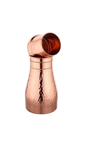 Luxury Pure Copper Water Carafe Pitcher Set with 2 Tumbler Glasses in Velvet Satin <b>Gift</b> Box Bedside Tableware Nightstand Pot - Product Image 4