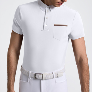 High Quality 4way Stretch Horse Riding Equestrian Shirt Top <b>Base</b> <b>Layer</b> Competition Show Shirt Polo in Soft Feel Technical Fabric - Product Image 6