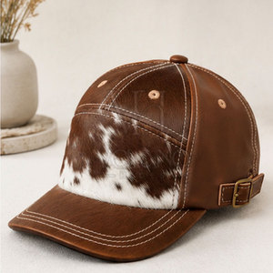 2026 Premium Genuine Cowhide Leather Cowboy <b>Hat</b> for Men <b>Western</b> Style Wide Brim Outdoor Riding <b>Hat</b> Cowhide Leather <b>Hat</b> - Product Image 2