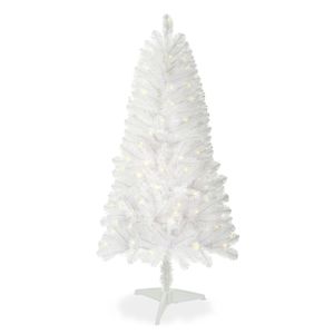 Albero di Natale Artificiale Norwood S Bianco da 120 cm con 100 Luci LED Bianco Caldo e 241 Punte Realistiche Preilluminate con Supporto - Product Image 2