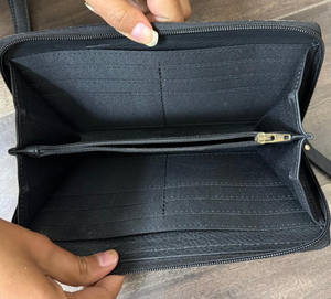 Cartera larga para mujer con bloqueo RFID, de cuero repujado a mano, multifuncional, tipo clutch, de gran capacidad, con tarjetero y portatarjetas de identificación. - Product Image 6