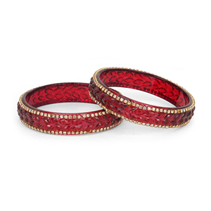 Brazalete de cristal con patrones en la superficie y borde de línea de piedras, joyería tradicional de moda para mujer, esculturas, detalles decorativos - Product Image 1