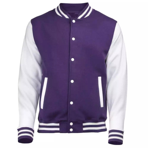Unisex High Street Letterman Varsity <b>Jacket</b> Winter Wool Geometric Stand Collar Smart Stylish <b>Fleece</b> Fabric High Quality - Product Image 3