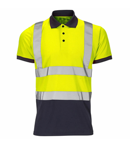 Polos unisexes haute visibilité pour hommes, deux tons, polyester, réfléchissants, sécurité, pas chers, classe 2 - Product Image 4