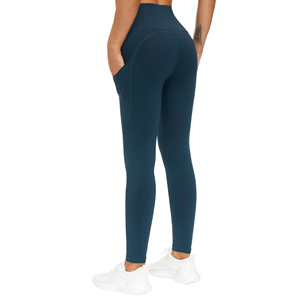 High Waist Solid Color <b>Leggings</b> Women Full Length Stretch Breathable Yoga Pants Sporty Activewear Seamless Knitted Fit - Product Image 3