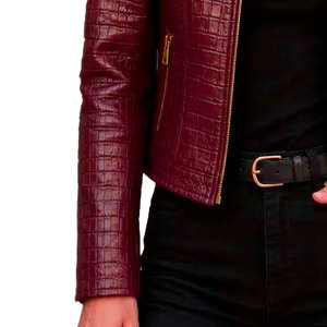 Chaqueta de Cuero con Grabado Croco para Mujer, Calidad Premium, Estilo Contemporáneo, Versátil, Duradera, Cómoda, Producción de Marca - Product Image 6