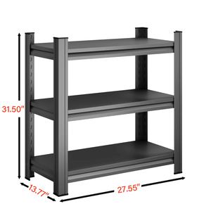 Scaffale autoportante a 3 livelli in acciaio al carbonio da 31,50 pollici con divisorio regolabile per casa, ufficio, studio, cucina, soggiorno - Product Image 3