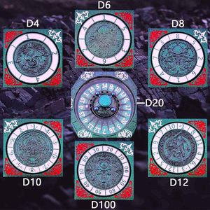 Ensemble de dés métalliques rotatifs 7-en-1 Rainbow pour D&D, avec dés polyédriques D20, D4, D6, D8, D10, D12 - Product Image 6