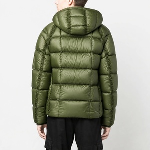 Blouson matelassé à capuche pour homme, vert uni, rembourrage en polyester, imperméable, coupe-vent, fermeture éclair, décontracté, hiver - Product Image 5