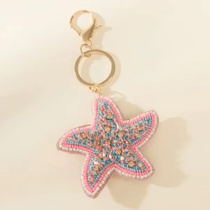 Handmade Beaded Starfish Keychain Cute Ocean Style <b>Bag</b> <b>Charm</b> - Product Image 1