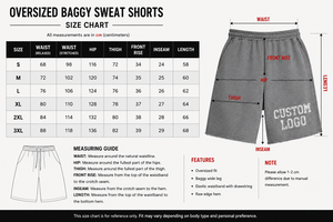 Shorts de survêtement amples et surdimensionnés pour hommes |   Bords bruts déchirés |   Façade |   100% coton |   Streetwear en gros OEM |   Respirant et écologique - Product Image 2
