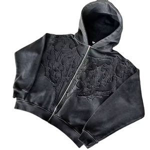 Sudadera con Capucha Personalizada para Hombre, de Alta Calidad, 100% Algodón, Tejido Grueso, Lavado Ácido, Diseño con Hombros Caídos - Product Image 2