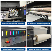 Imprimante DTF 80 cm à 6 têtes Epson I3200 5 ou 9 couleurs pour impression sur film PET avec four à secoueur de poudre automatique