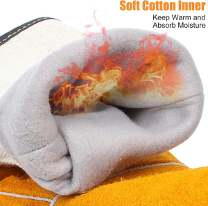 Gants de travail de sécurité en cuir de vachette bleu de haute qualité, respirants, personnalisables, pour le soudage, en cuir coloré sur mesure - Product Image 3